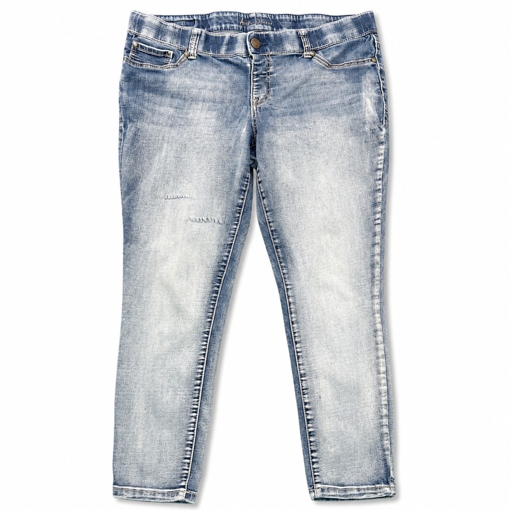 Ariya Jeans Womens 18 Ankle Skinny Mid Rise Stretch Denim Light Wash Blue